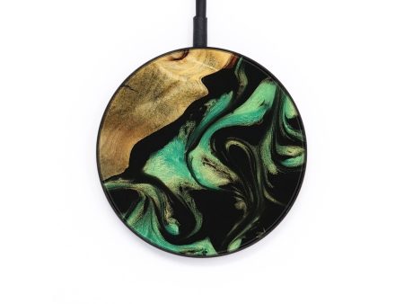 Circle Wood Wireless Charger - France (Green, 734958) Fashion