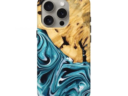 iPhone 16 Pro Wood Live Edge Phone Case - Chuan (Blue, 736378) For Cheap