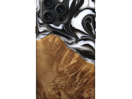 iPhone 16 Pro Max Wood Live Edge Phone Case - Ione (Black & White, 733422) on Sale