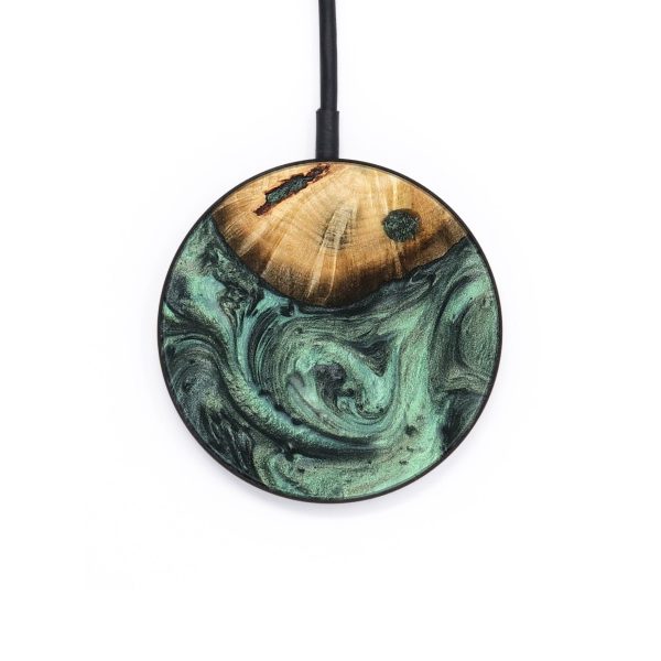 Circle Wood Wireless Charger - Gayla (Green, 732630) Online now