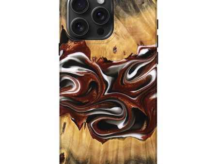 iPhone 16 Pro Max Wood Live Edge Phone Case - Jian (Black & White, 734612) Sale