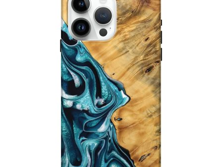 iPhone 15 Pro Max Wood Live Edge Phone Case - Linell (Blue, 736384) Cheap