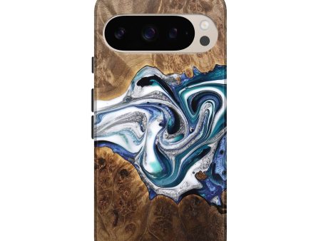 Pixel 9 Pro Wood Live Edge Phone Case - Danell (Blue, 733389) Cheap