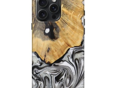 iPhone 16 Pro Max Wood Live Edge Phone Case - Phyllys (Black & White, 731781) Hot on Sale