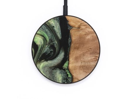 Circle Wood Wireless Charger - Harvy (Green, 733980) Hot on Sale