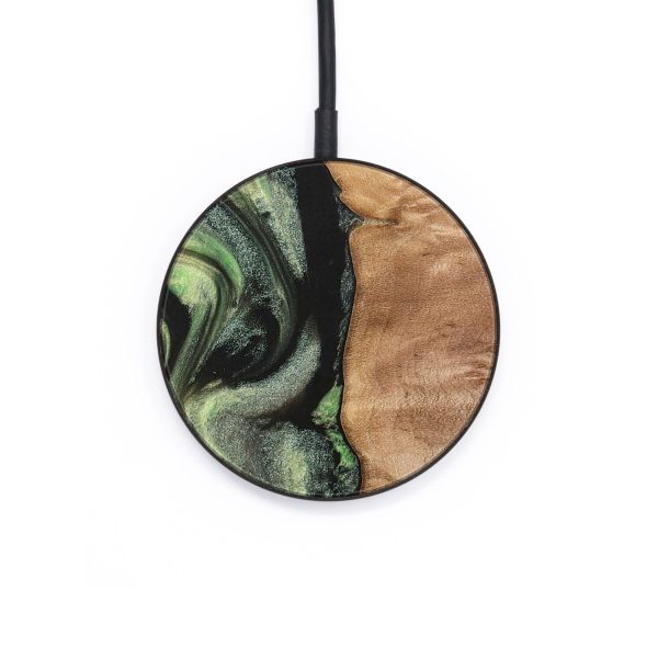 Circle Wood Wireless Charger - Harvy (Green, 733980) Hot on Sale