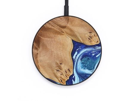 Circle Wood Wireless Charger - Abagail (Blue, 734082) For Discount