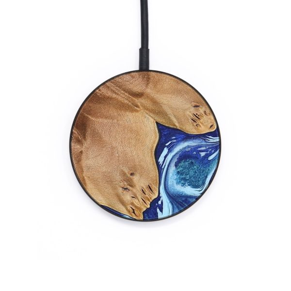 Circle Wood Wireless Charger - Abagail (Blue, 734082) For Discount