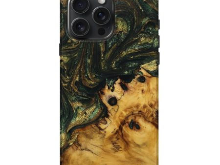 iPhone 16 Pro Max Wood Live Edge Phone Case - Harlen (Green, 731442) on Sale